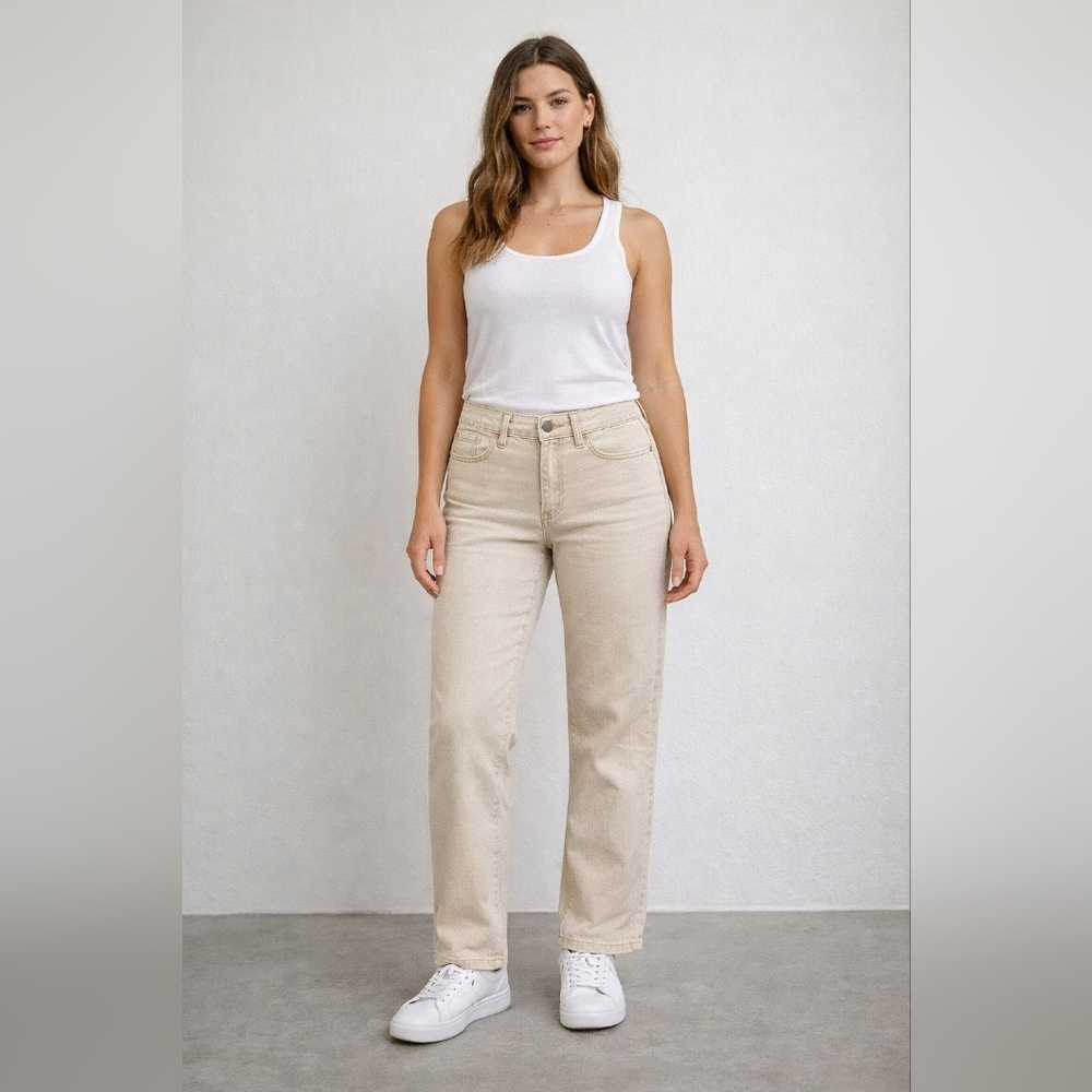 Armani Jeans Straight Leg Jeans in Beige